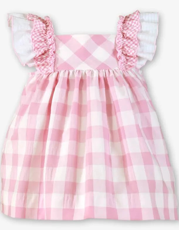 Miranda Baby Girl Pink & White Check Cotton Dress