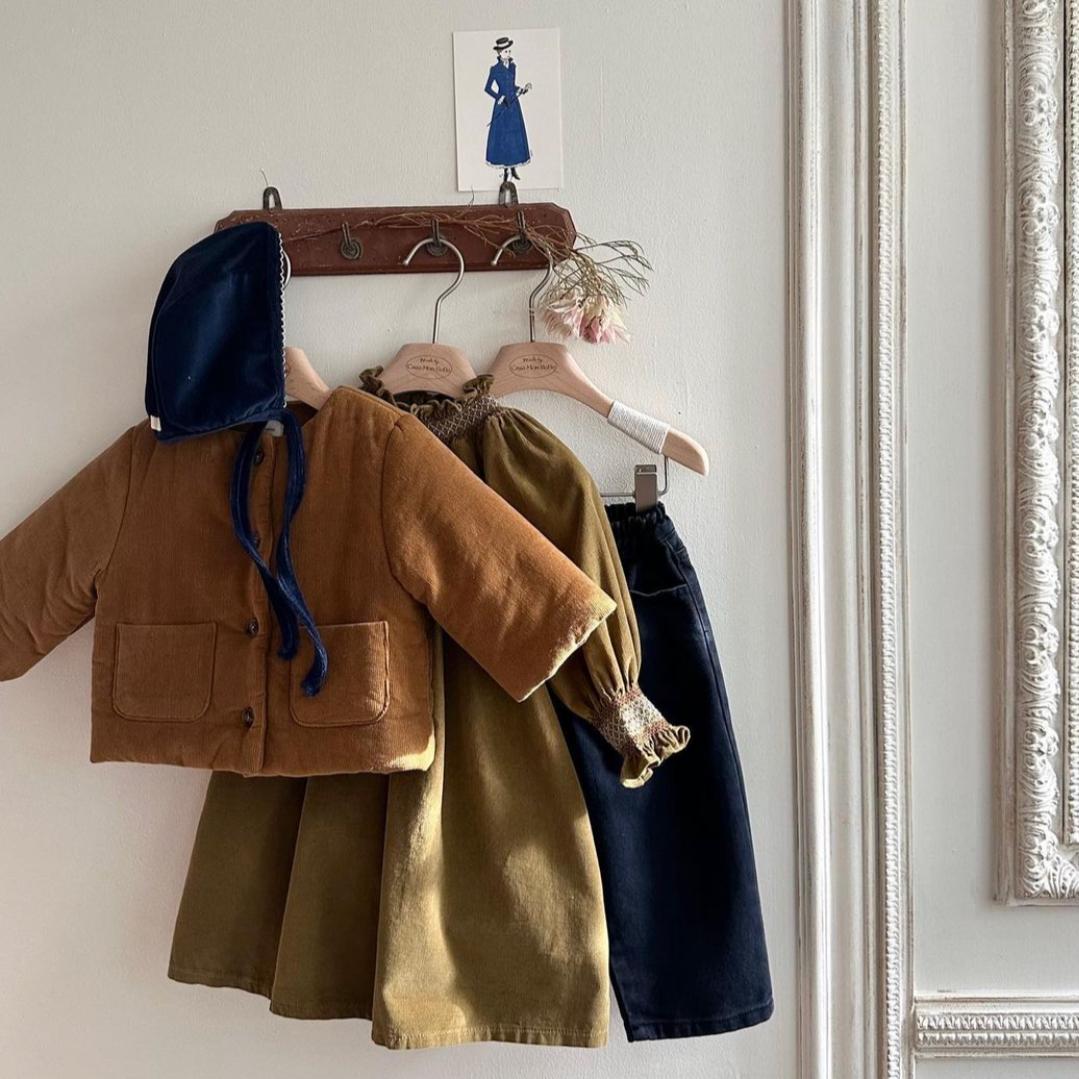 Corduroy Padded Jacket (Rust)