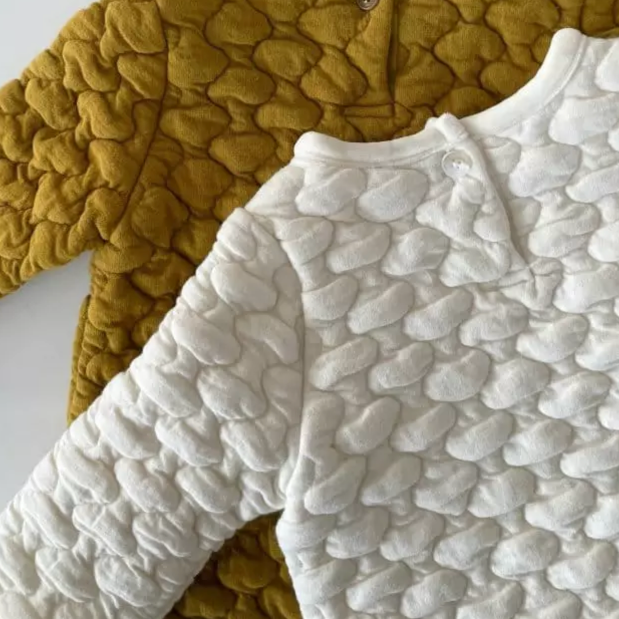 Bibi Quilted Bodysuit + Bonnet Set (Ivory)