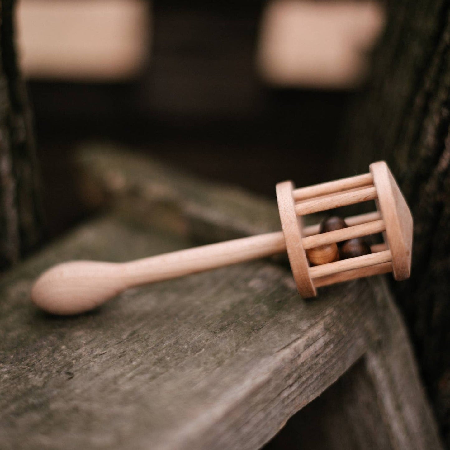Nighthawk Wooden Baby Rattle