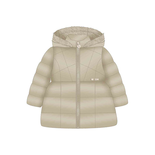 Mayoral Girls Beige Hooded Coat