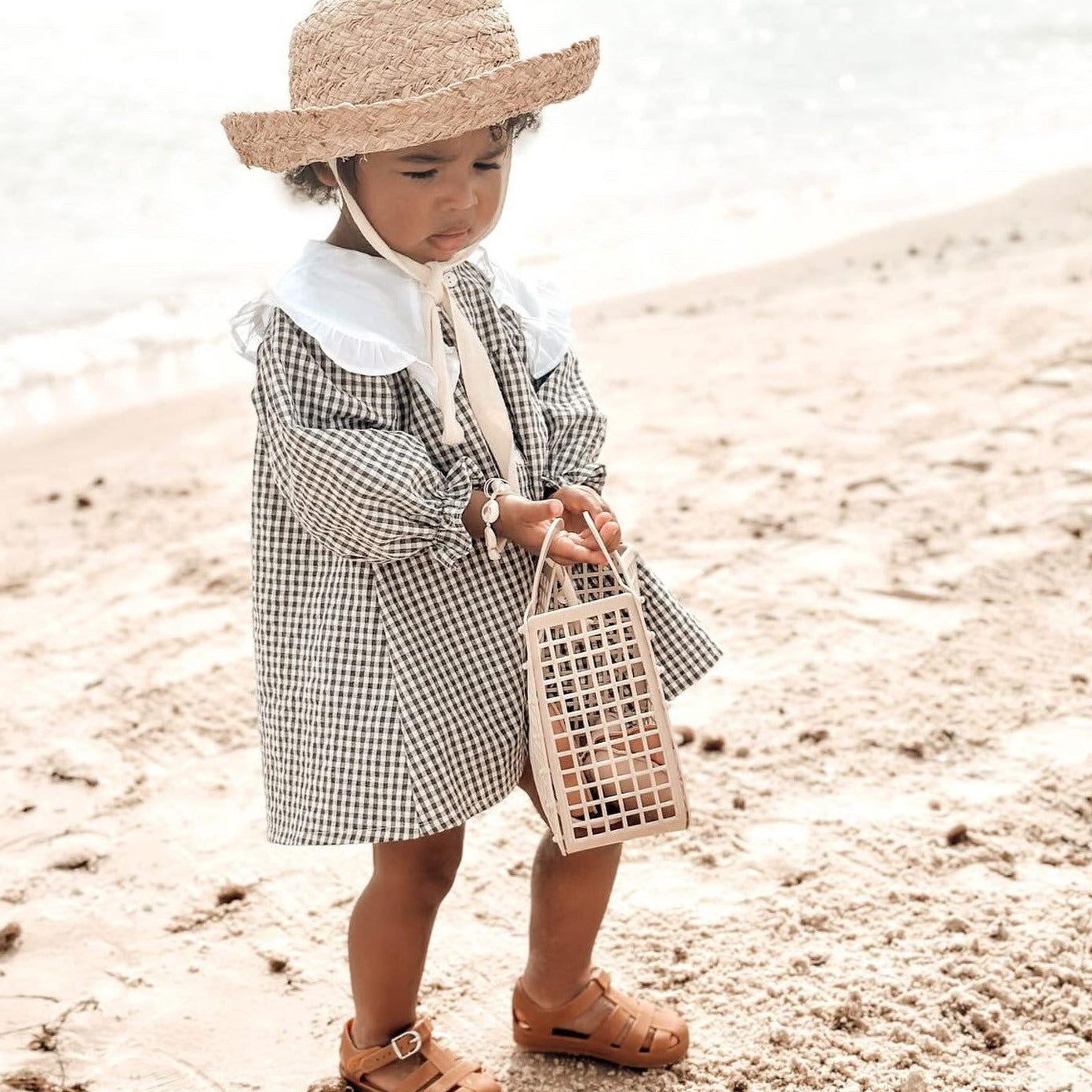 Gingham Dress With Maxi Collar (Two Colours)