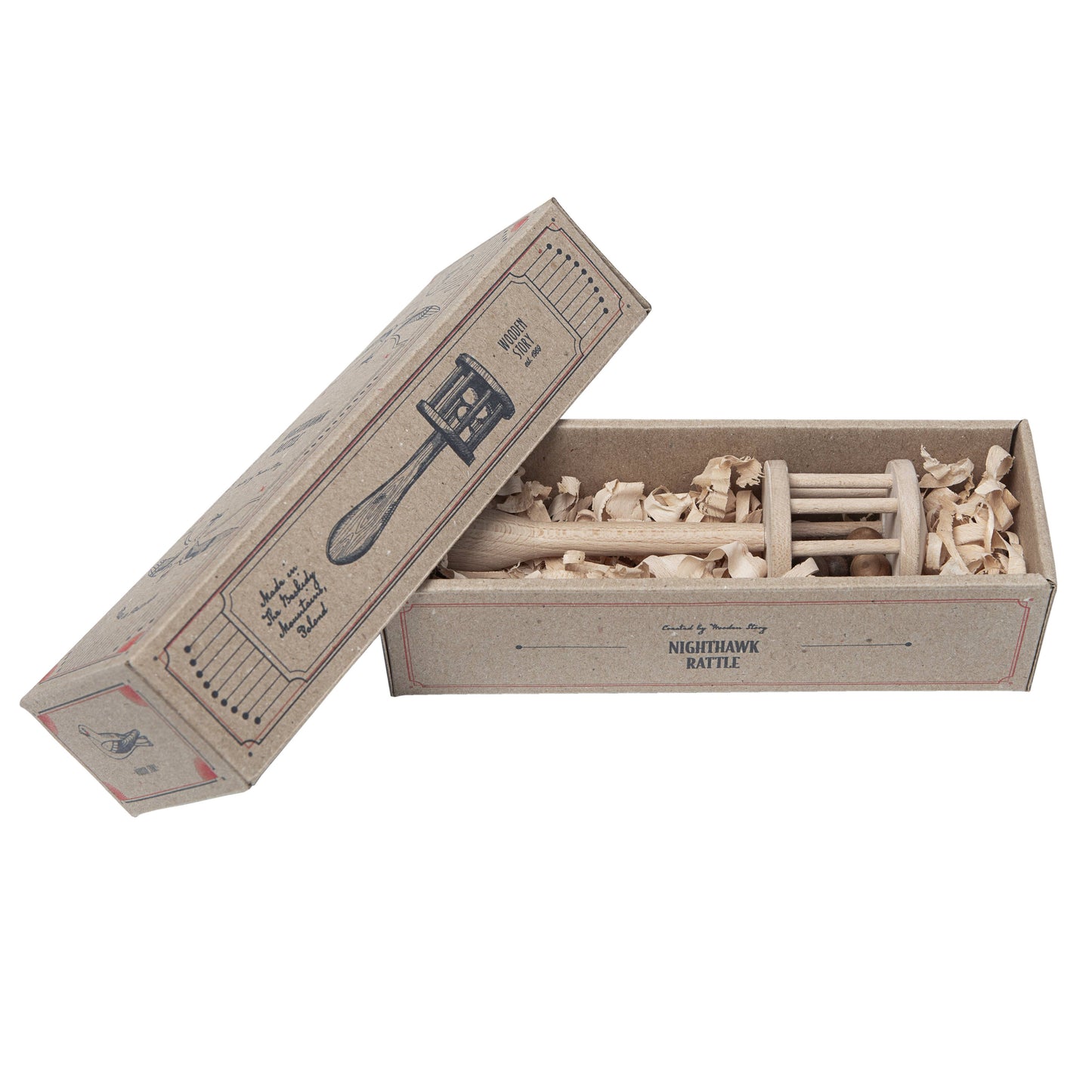 Nighthawk Wooden Baby Rattle