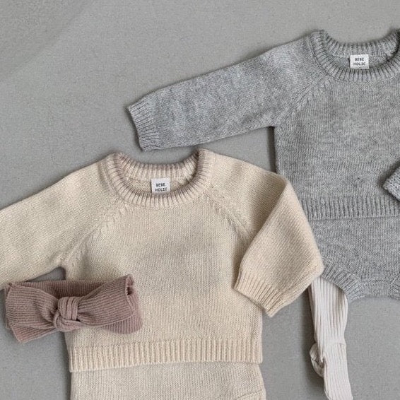 Knitted Jumper + Bloomer Set (Two Colours)