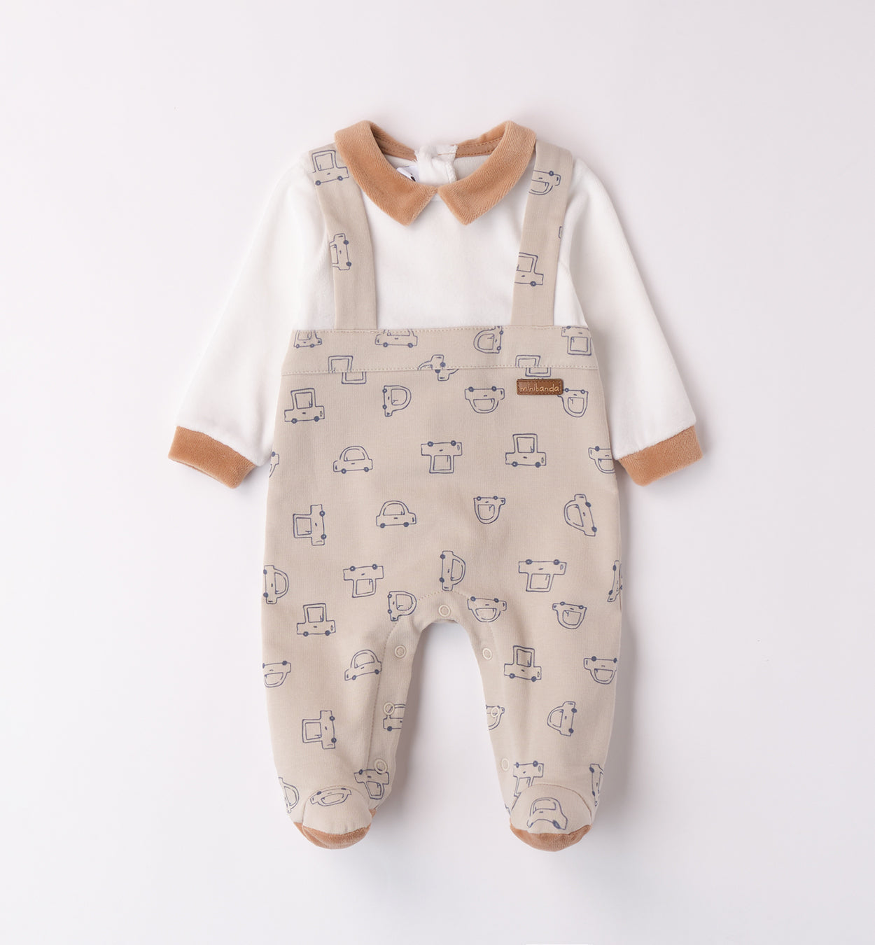 Minibanda Baby Boy Beige & Blue Car Print Blanket
