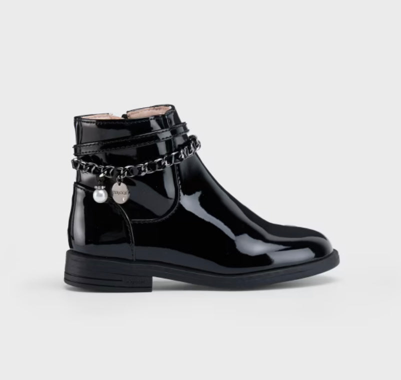 Mayoral Girls Black Patent Boot