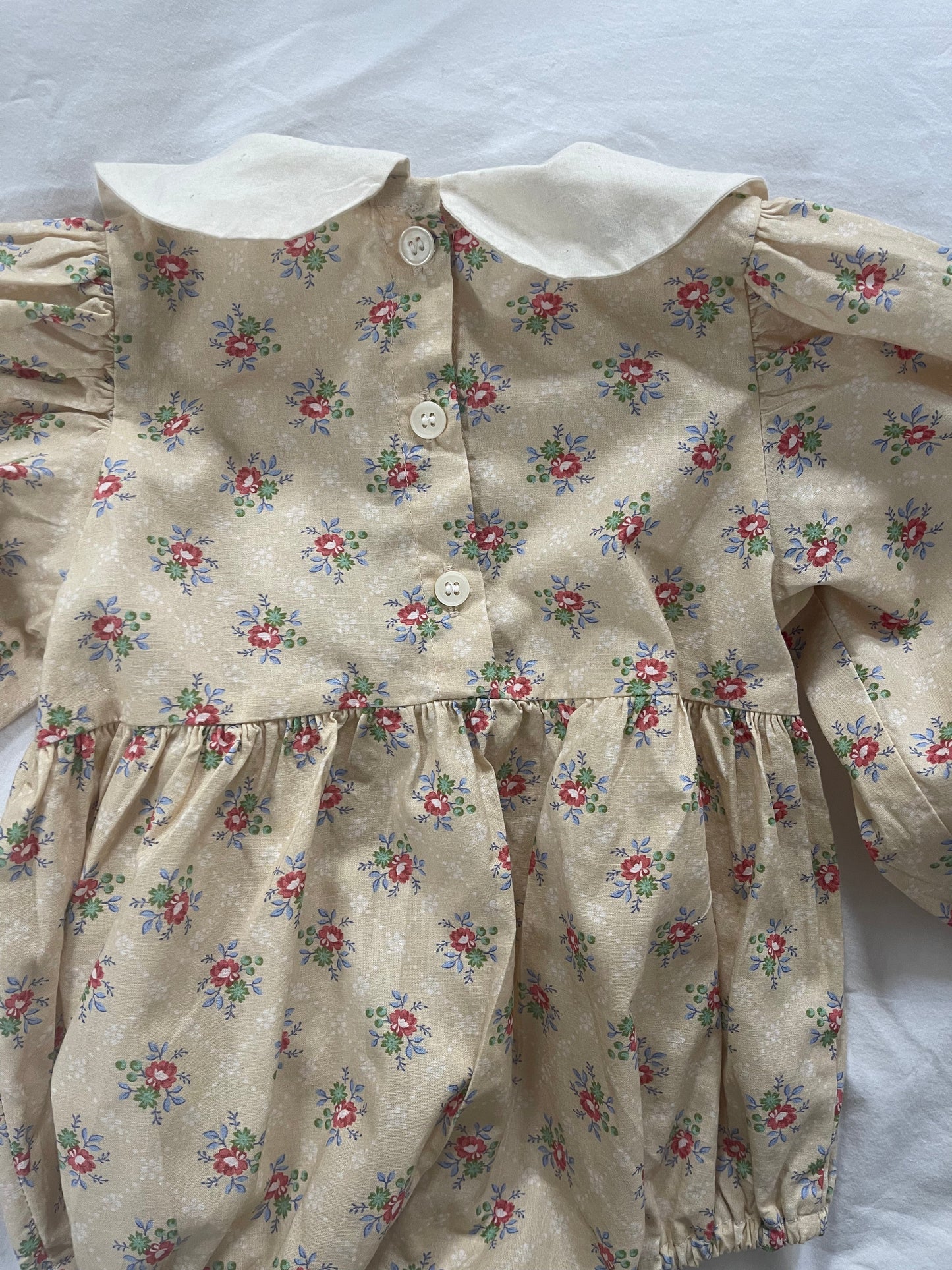 Beatrice Floral Romper (Beige)