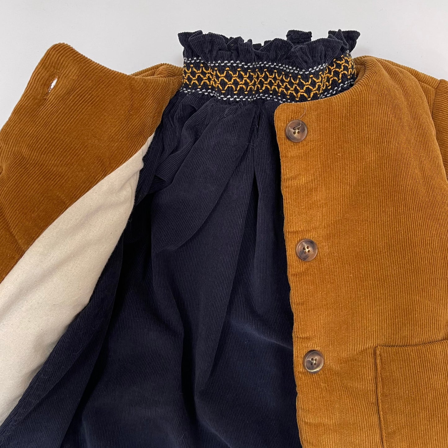 Corduroy Padded Jacket (Rust)