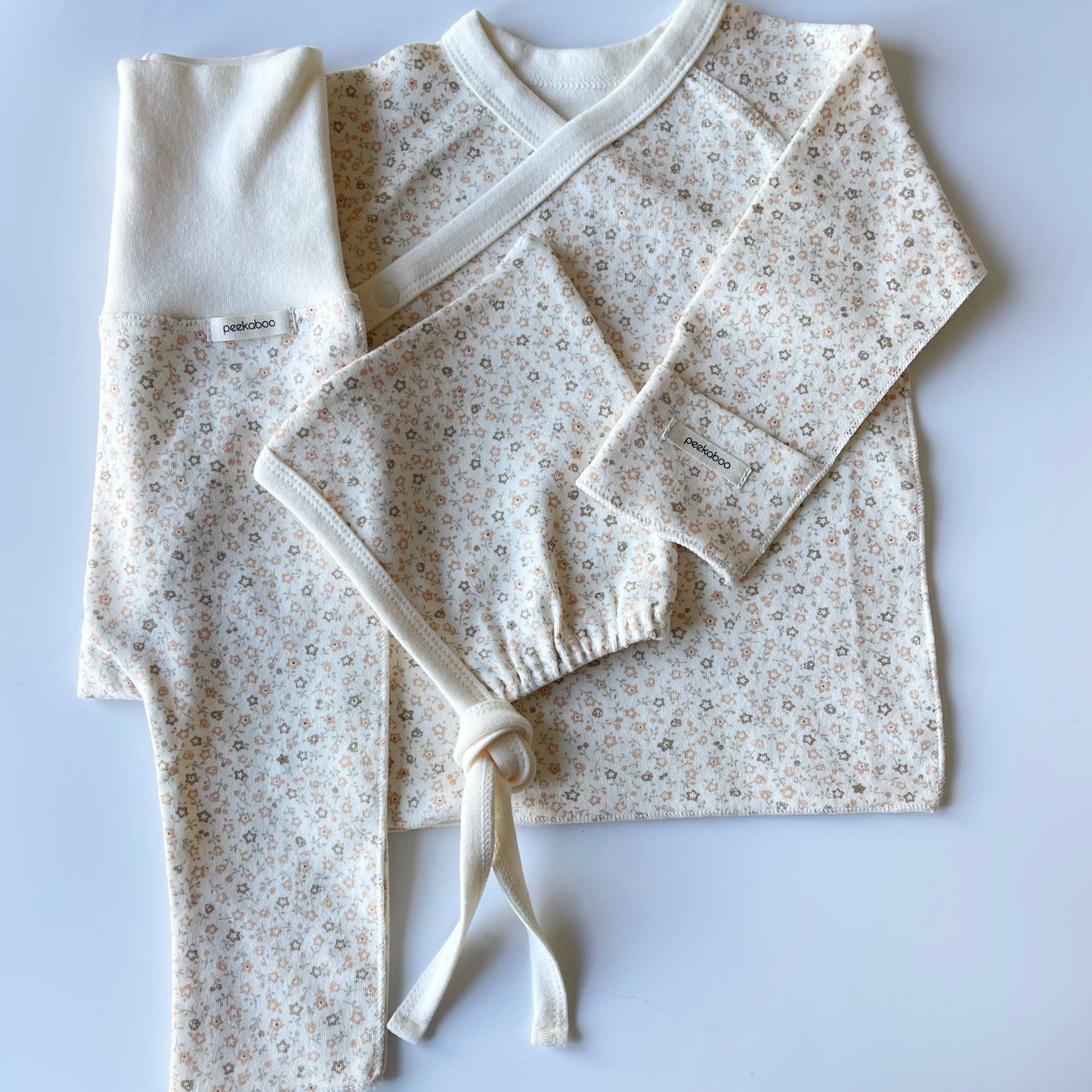 Newborn Retro Floral Set (Orange/Brown)