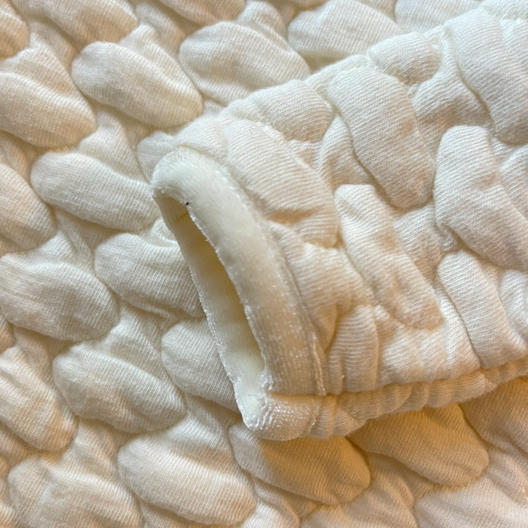 Bibi Quilted Bodysuit + Bonnet Set (Ivory)