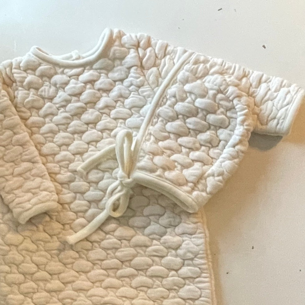 Bibi Quilted Bodysuit + Bonnet Set (Ivory)