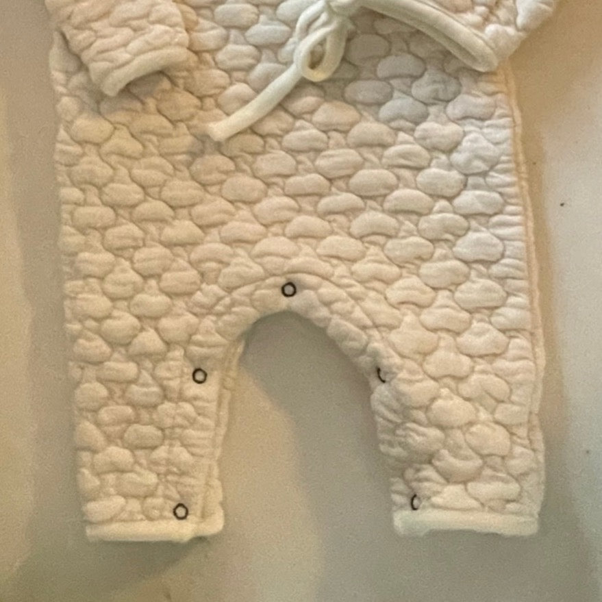 Bibi Quilted Bodysuit + Bonnet Set (Ivory)