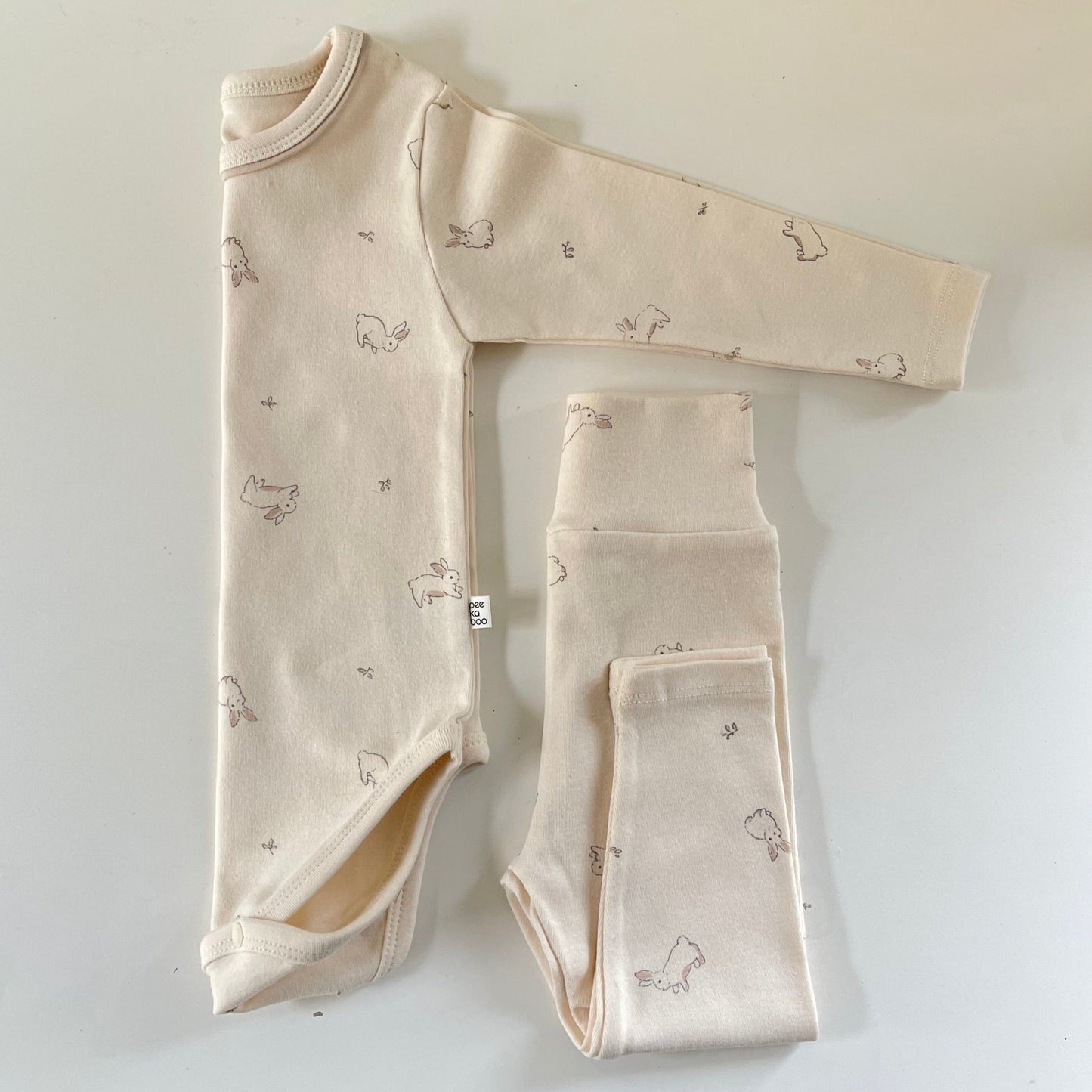 Bunny Print Bodysuit + Bottom Set (Two Colours)