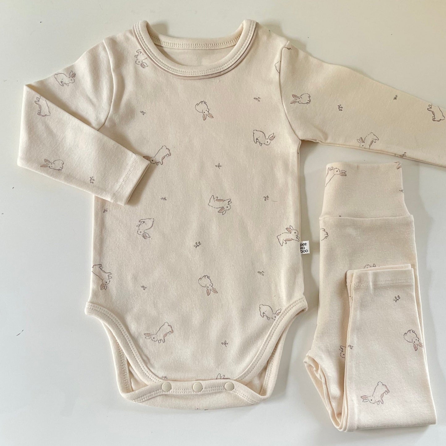 Bunny Print Bodysuit + Bottom Set (Two Colours)