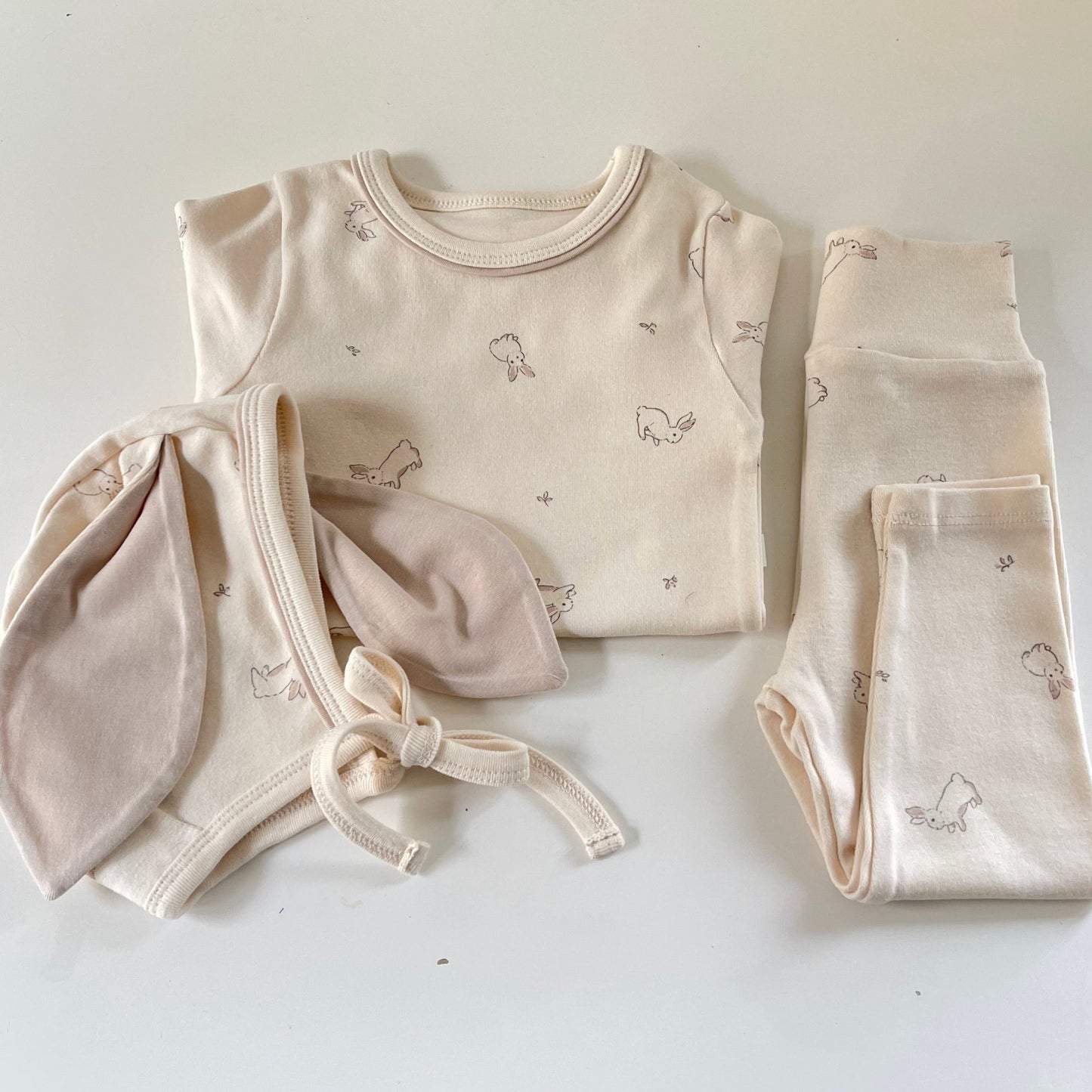 Bunny Print Bodysuit + Bottom Set (Two Colours)