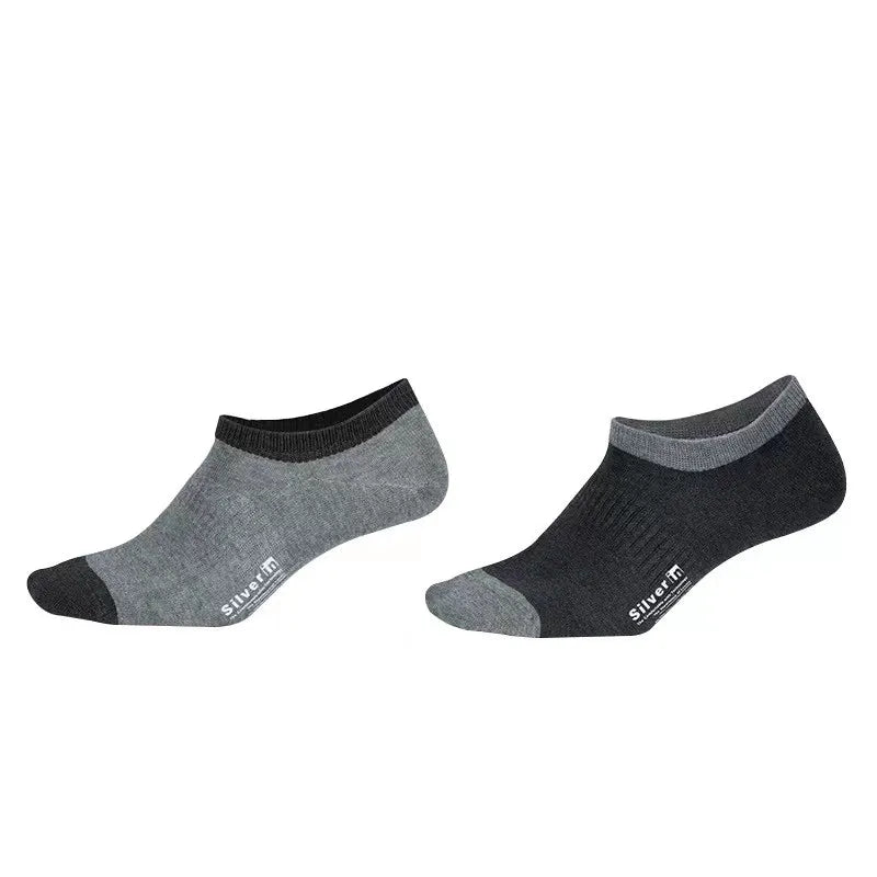 25% Pure Silver Infused Socks Conductive Earthing Grounding Socks Anti-Odor & Moisture Wicking Quarter for Men Socks,6 Pairs