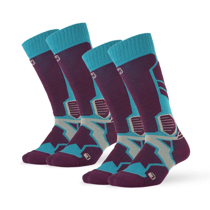 2 pairs Merino Wool Socks, ZEALWOOD Men's Women's  Skiing Trekking Socks Unisex Thermal Warm Winter Snow Cold Thick