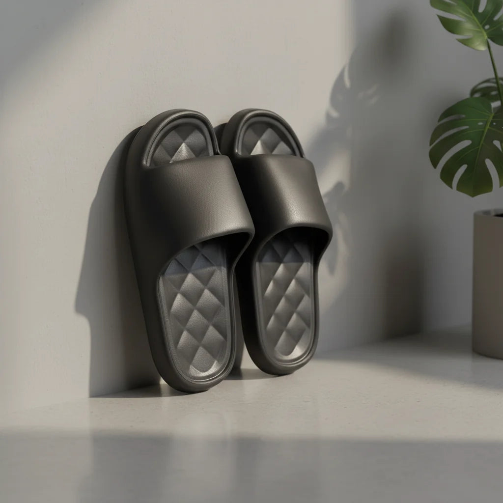 Summer solid color women's home slippers, men's EVA slippers, comfortable and fashionable, suitable for home vacation couples