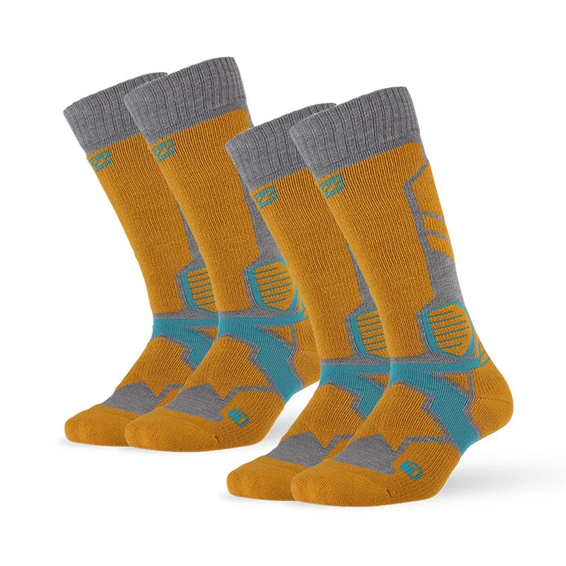 2 pairs Merino Wool Socks, ZEALWOOD Men's Women's  Skiing Trekking Socks Unisex Thermal Warm Winter Snow Cold Thick