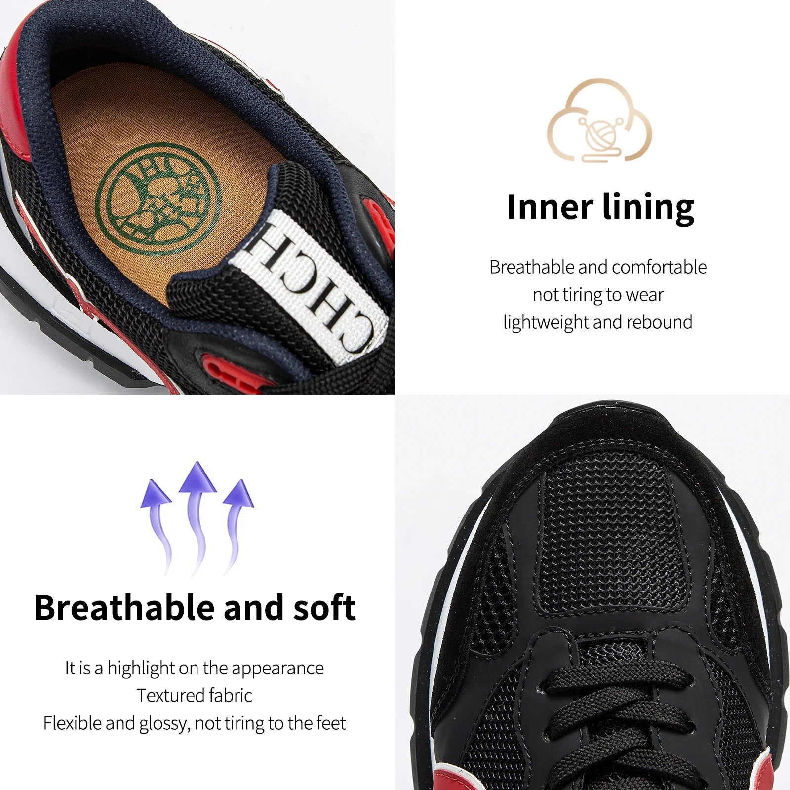 Men's sneakers Size 40-48 Patent Balance Technology Casual Shoes Black Massage Sole Breathable Comfort Anti-Odor Men's Shoes