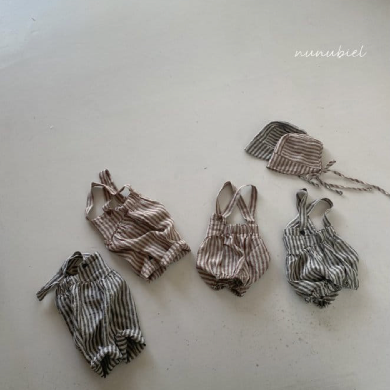 Striped Romper + Bonnet Set (Two Colours)