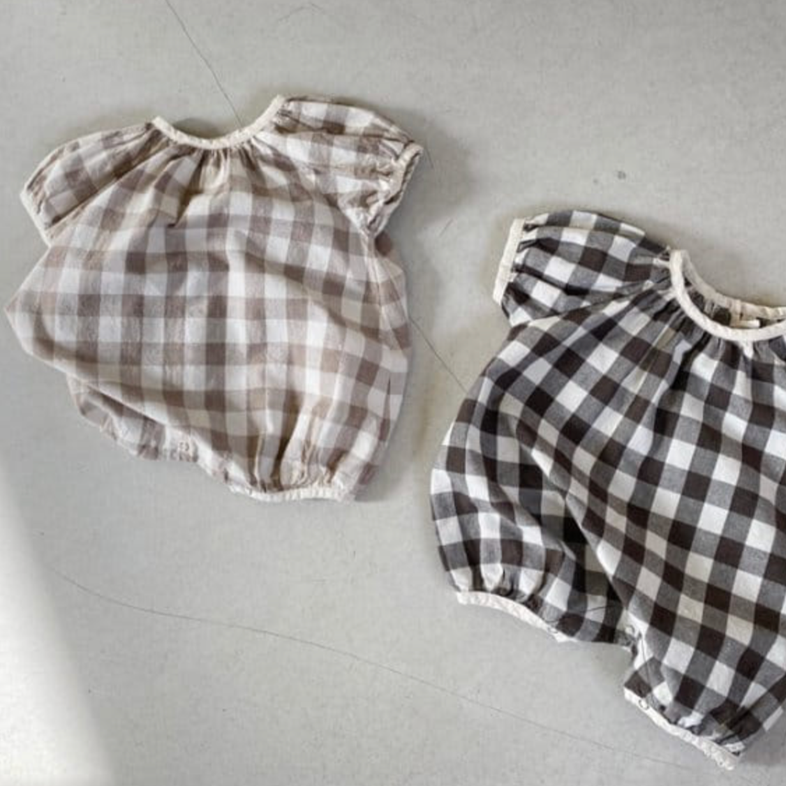 Checked Cotton Romper (Two Colours)