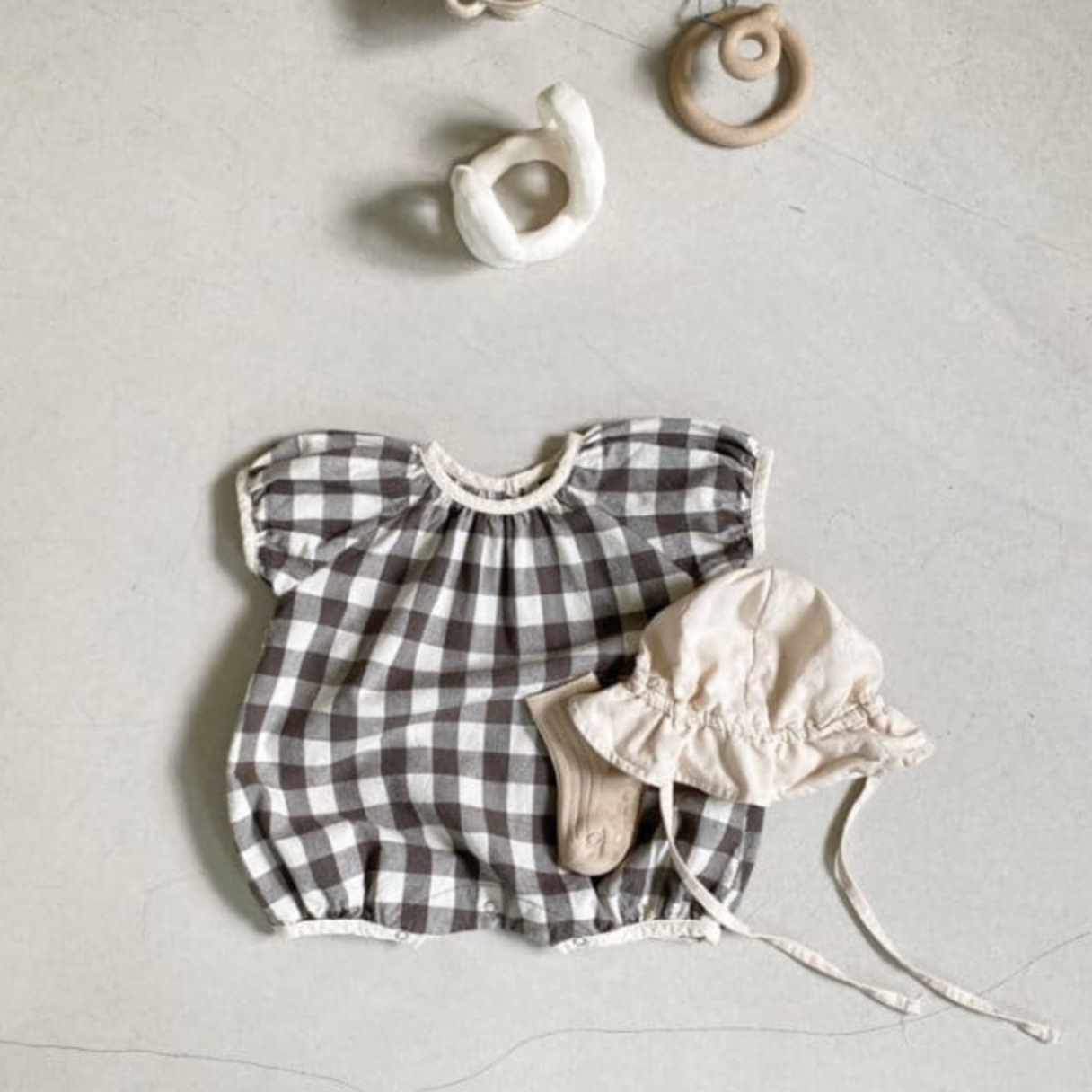 Checked Cotton Romper (Two Colours)