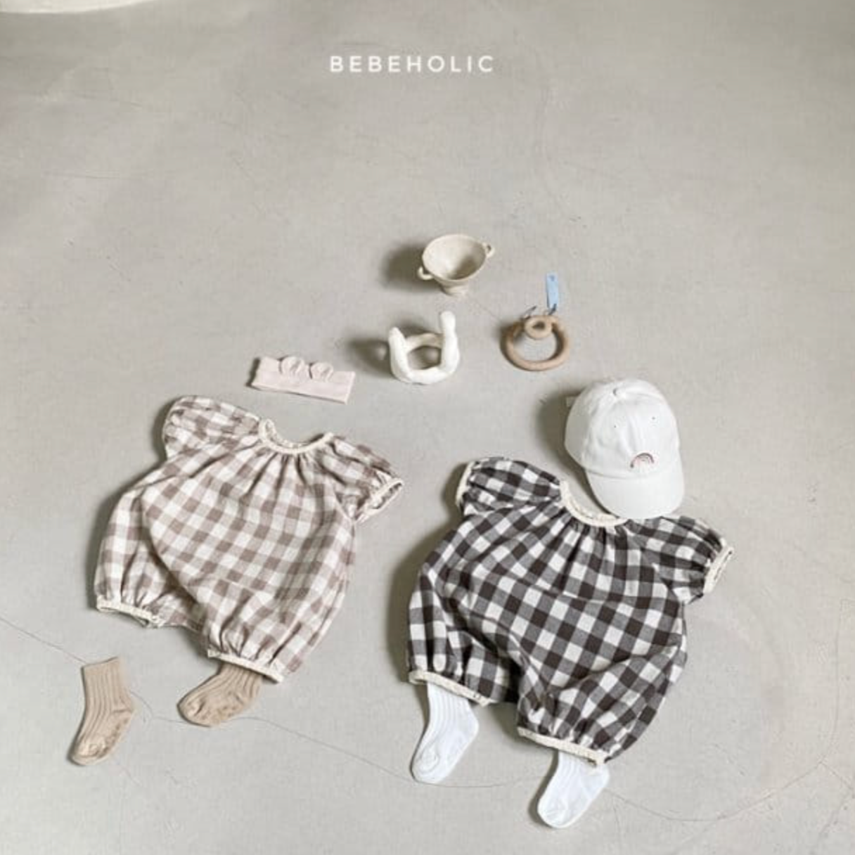 Checked Cotton Romper (Two Colours)