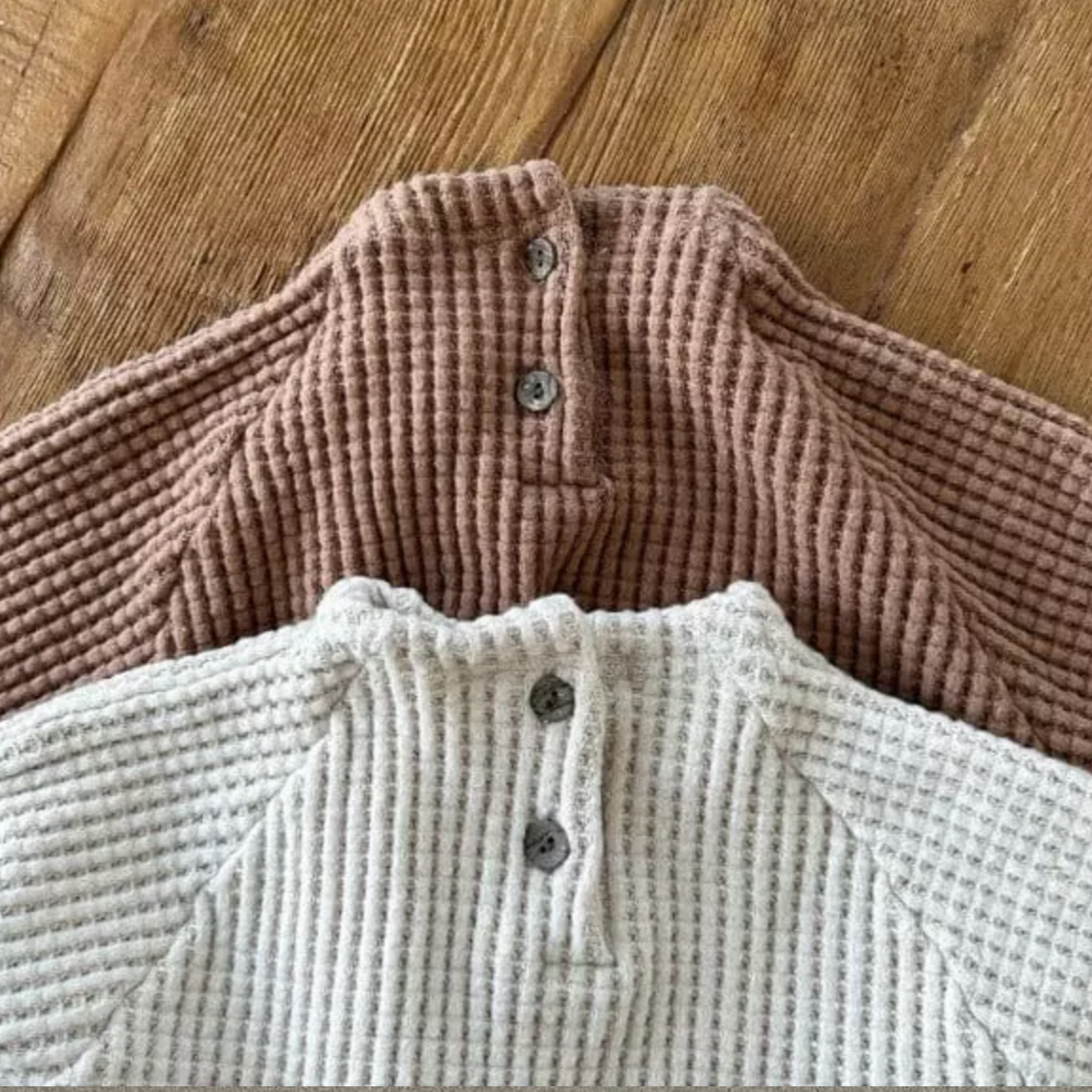 WAFFLE TOP + SHORT SET (OATMEAL)