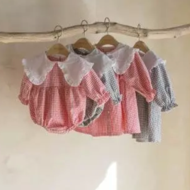 Gingham Dress With Maxi Collar (Two Colours)