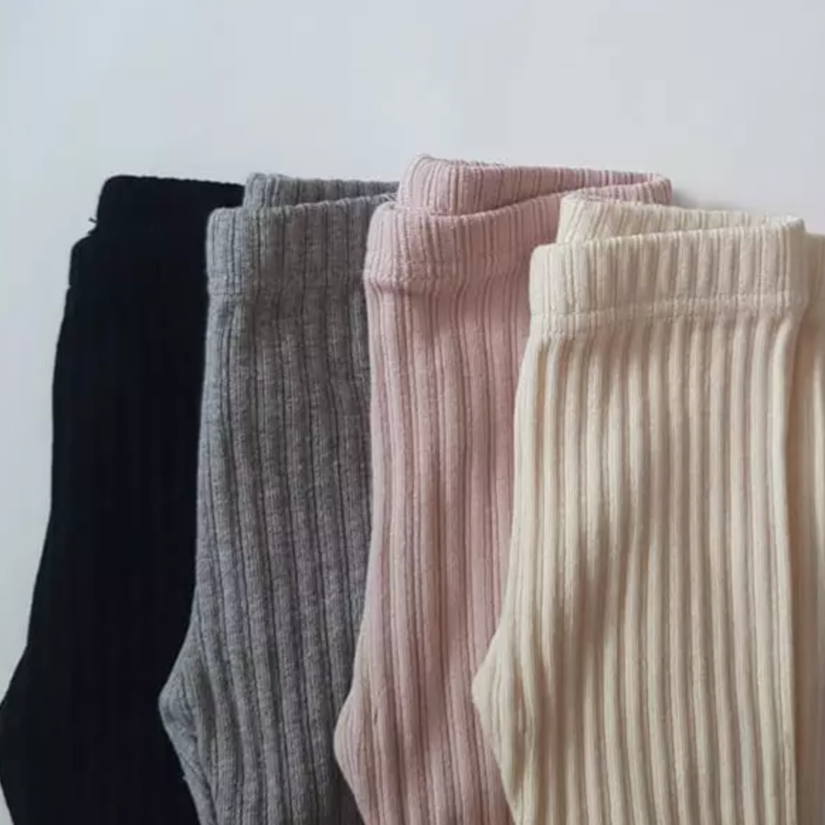 Ribbed Cotton Tights (Three Colours)