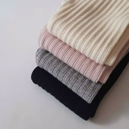 Ribbed Cotton Tights (Three Colours)