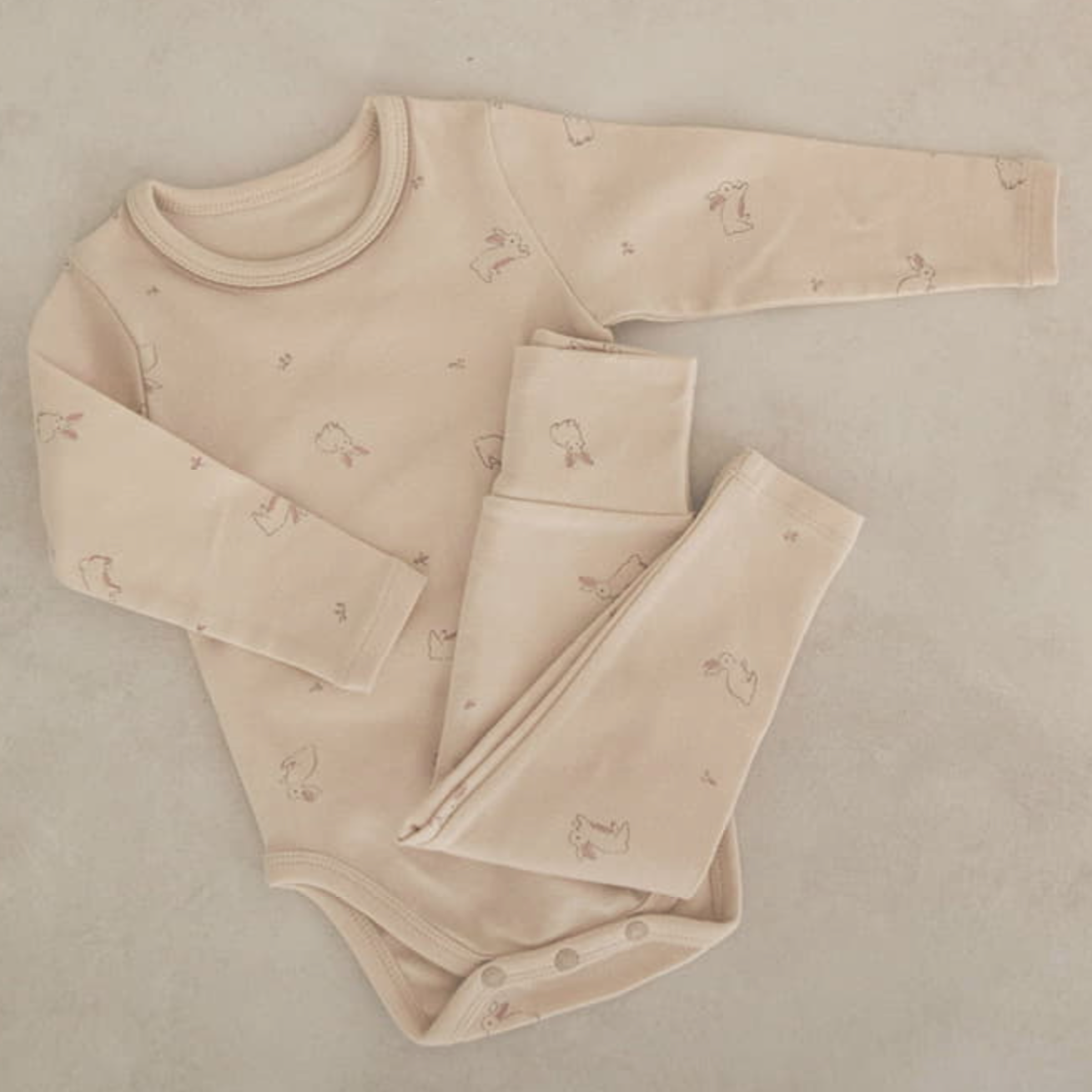 Bunny Print Bodysuit + Bottom Set (Two Colours)