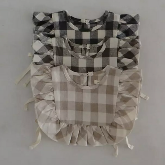 Check Baby Vest/Bib (Two colours)
