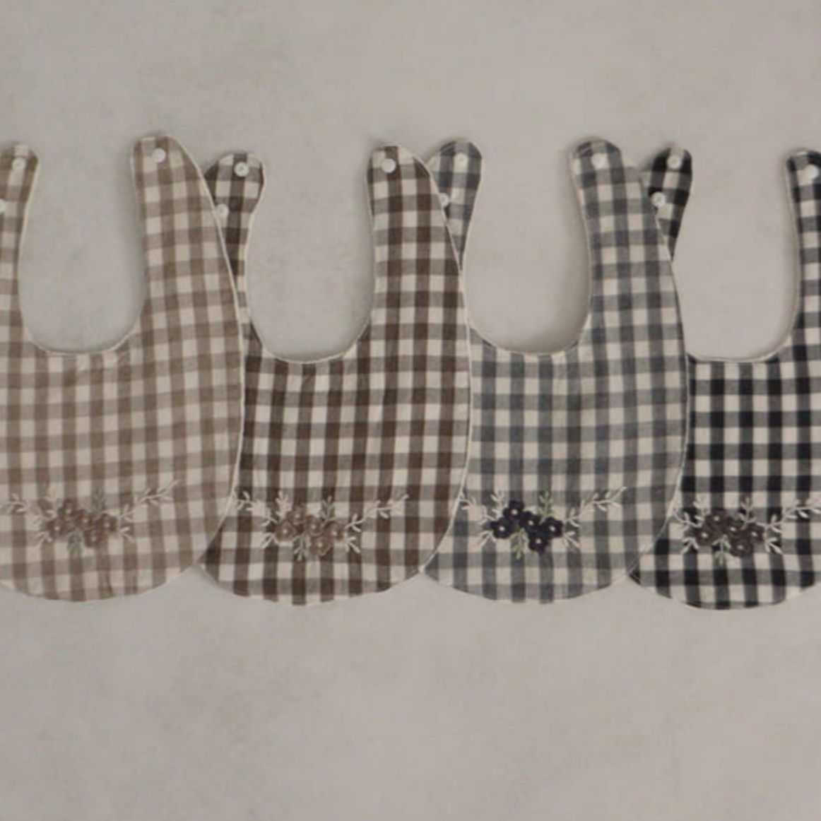 Mabel Gingham Baby Bib (Three Colours)