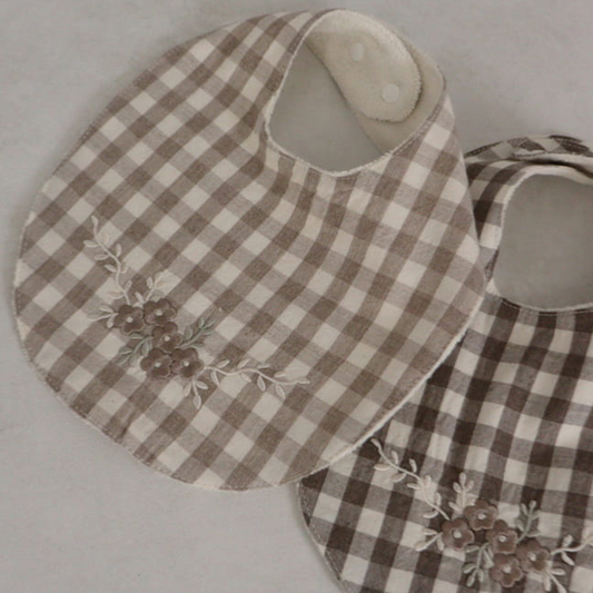 Mabel Gingham Baby Bib (Three Colours)