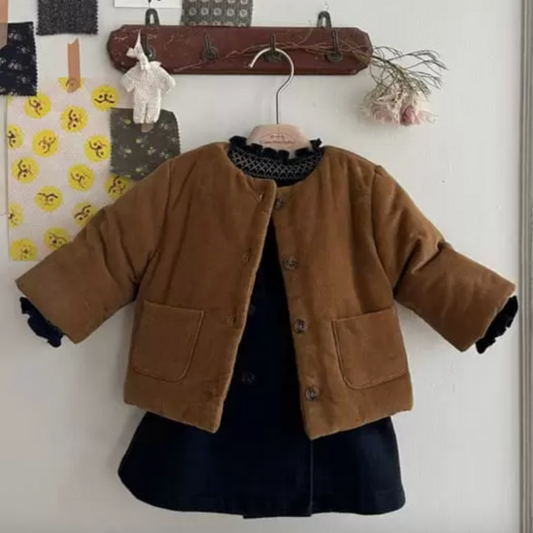 Corduroy Padded Jacket (Rust)
