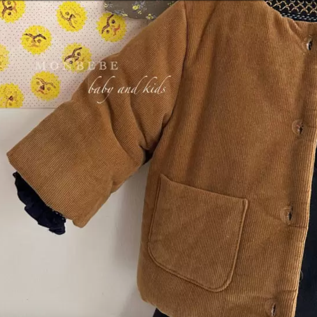 Corduroy Padded Jacket (Rust)