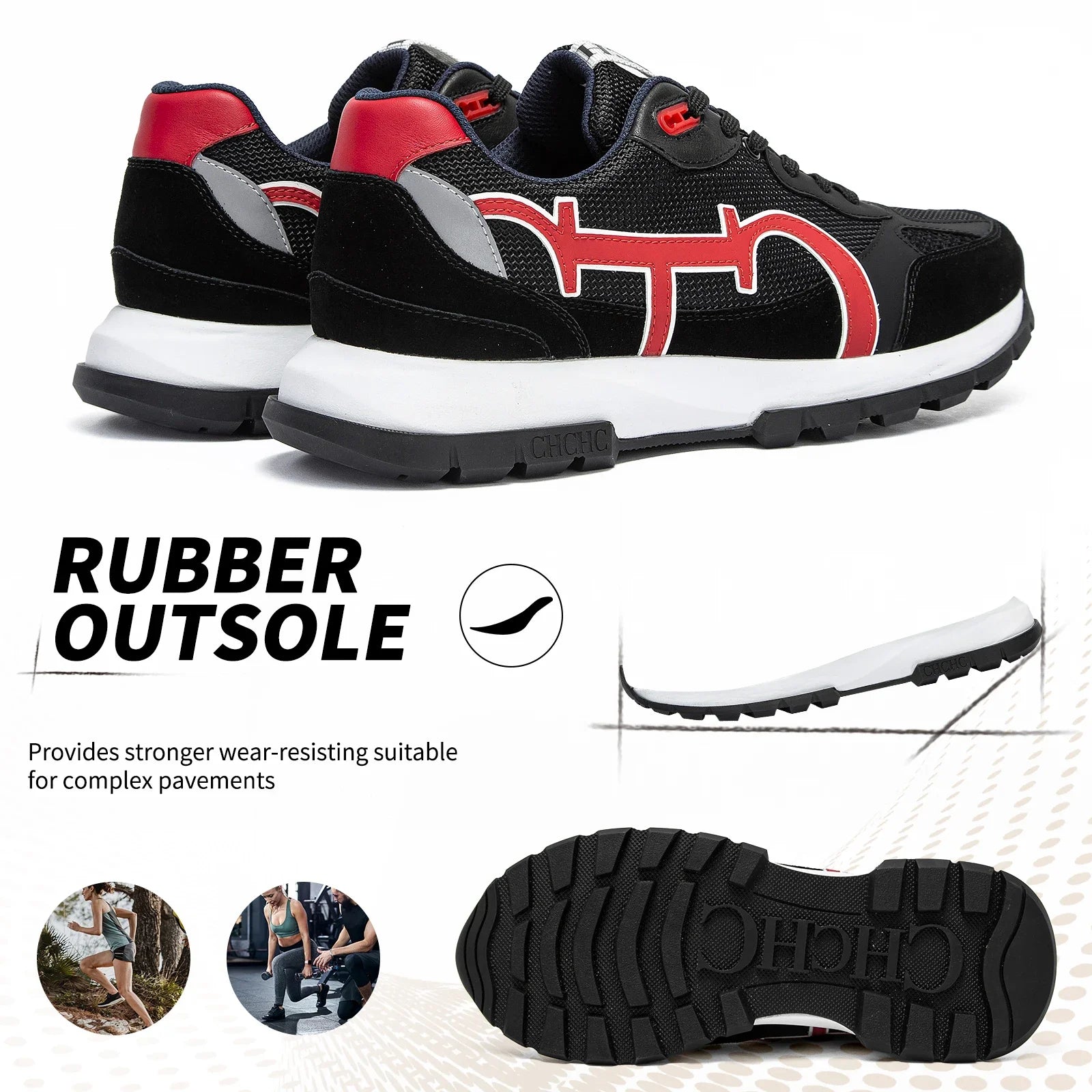 Men's sneakers Size 40-48 Patent Balance Technology Casual Shoes Black Massage Sole Breathable Comfort Anti-Odor Men's Shoes