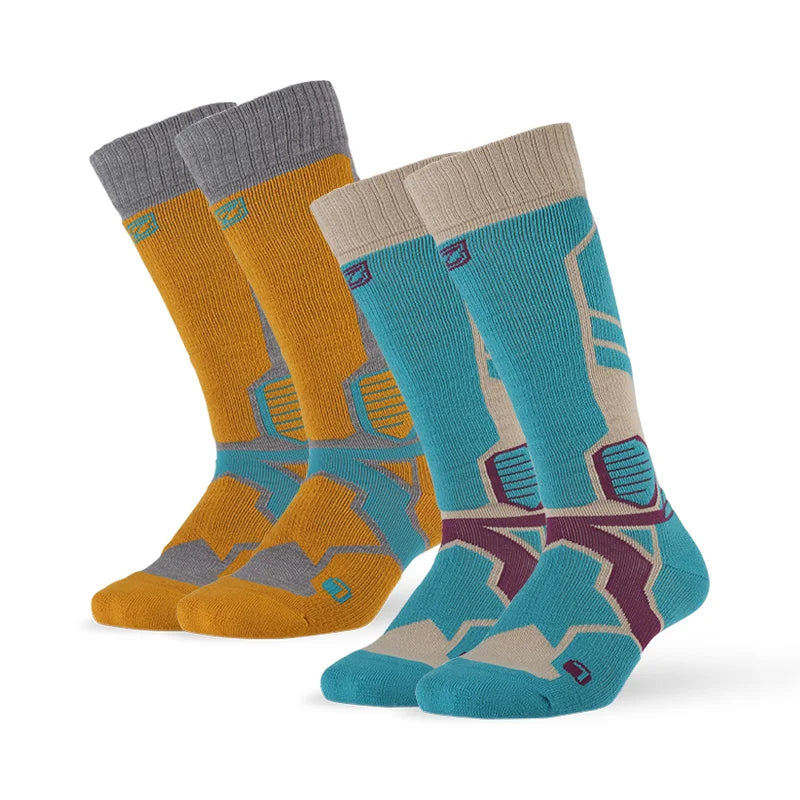 2 pairs Merino Wool Socks, ZEALWOOD Men's Women's  Skiing Trekking Socks Unisex Thermal Warm Winter Snow Cold Thick