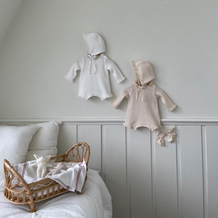 Shiloh Waffle Bodysuit + Bonnet Set (Two Colours)