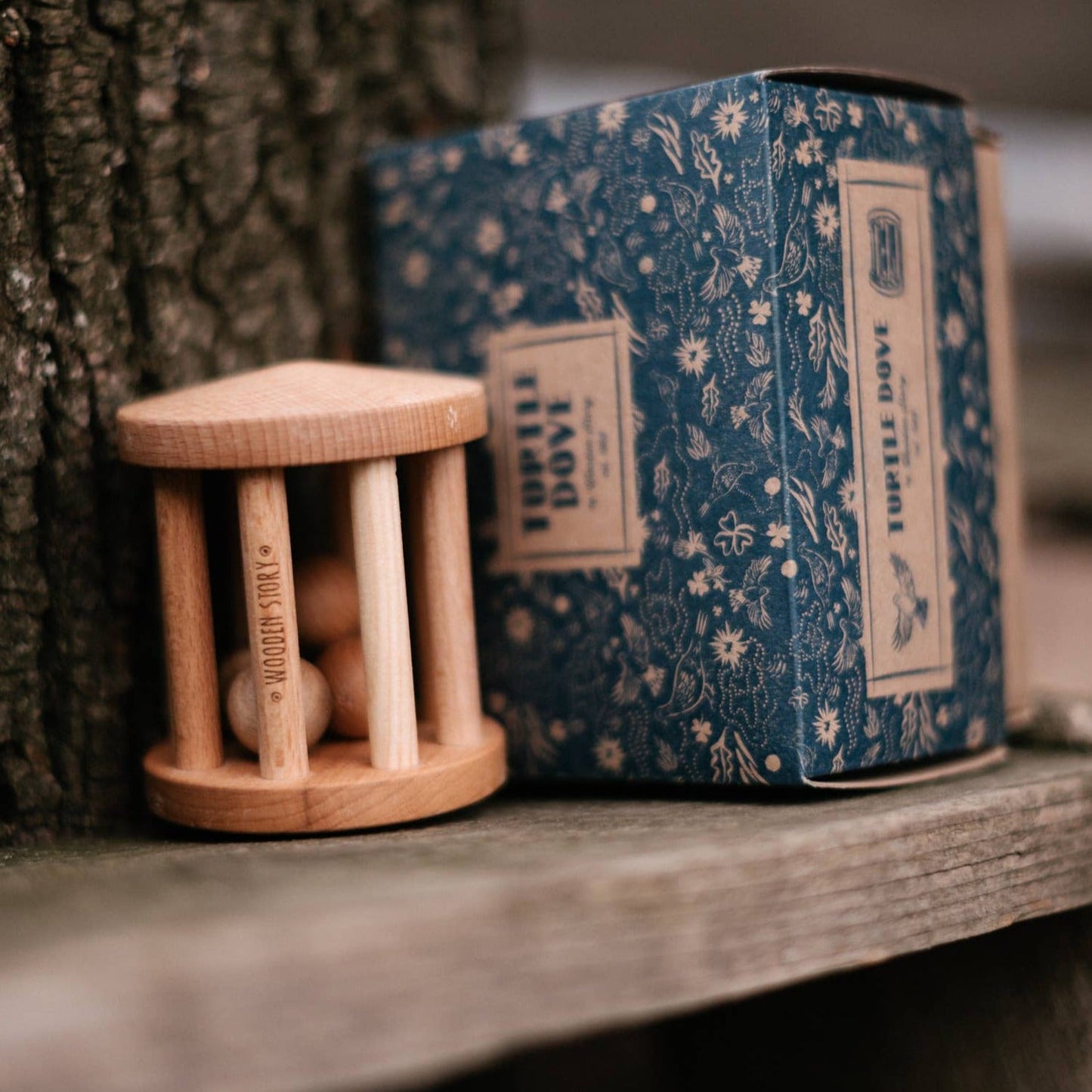 Wooden Turtle Dove Rattle