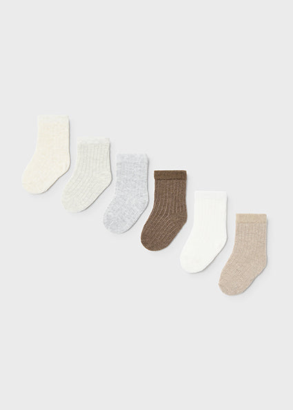 Mayoral Neutral Colour Baby Pack of 6 Socks